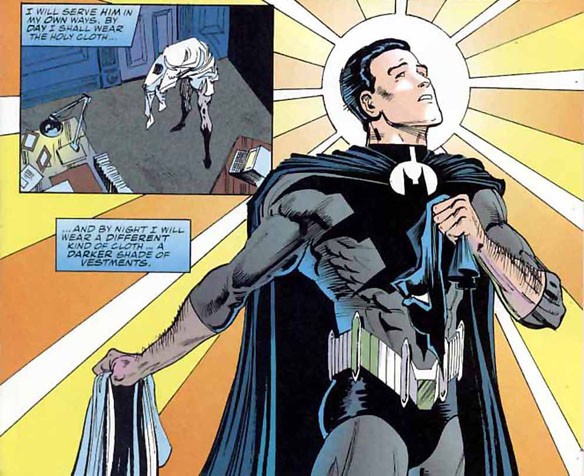 Vicar by day, vigilante by night.