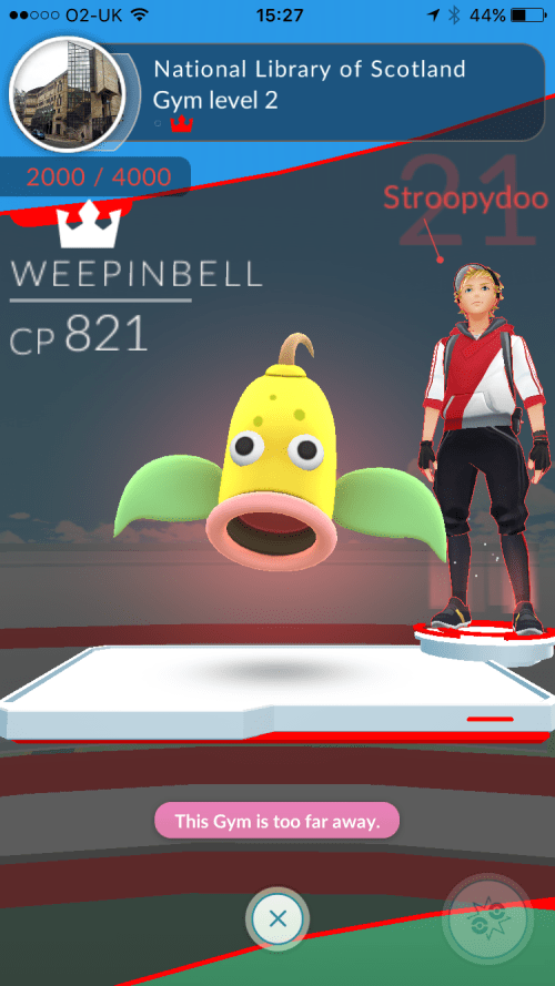 I very much doubt that this Weepinbell will last long at this level 2 gym.